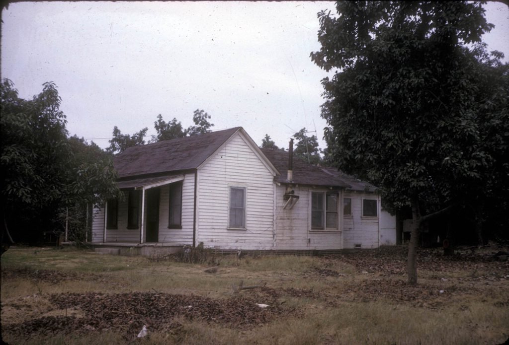 The home of Leander and Rosa Hodson, built circa 1894, located on the Hodsons' 20-acre ranch near the northeast corner of Central and Palm in La Habra, Calif. Photograph date unknown.